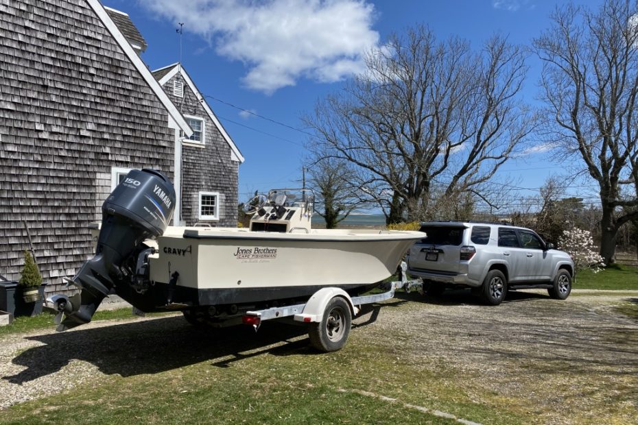 Boat on Trailer with Car