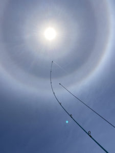 picture of the sky with rings around the sun